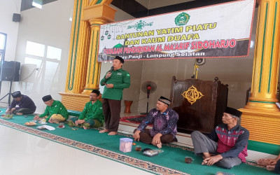 PCNU Pusat Bersama YP Al-Maarif Sidoharjo Way Panji Gelar Kegiatan Santunan Anak Yatim